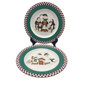 Sakura Debbie Mumm Winter Follies Christmas sandwich appetizer‎ plates '98